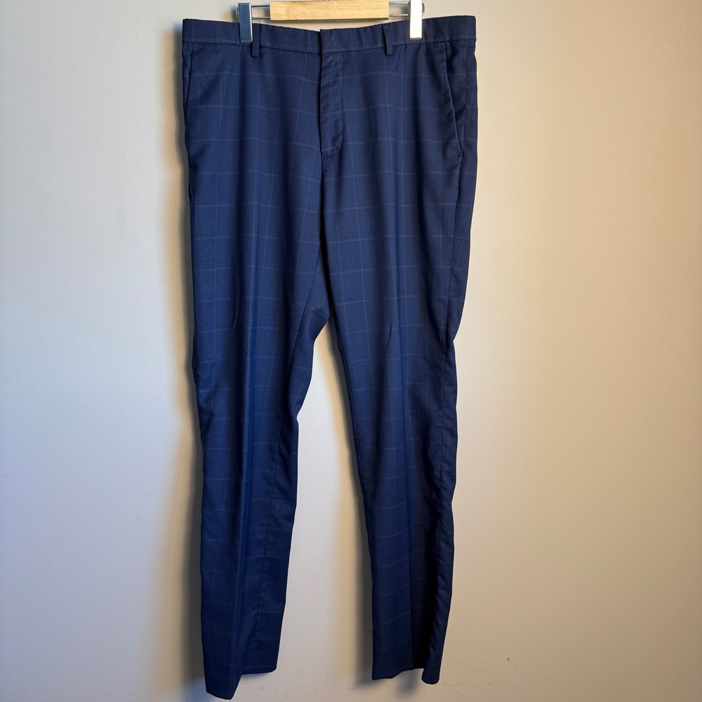 Perry Ellis Portfolio Men's Slim Fit Casual Dress Pants Navy Size Tag: 36 Office